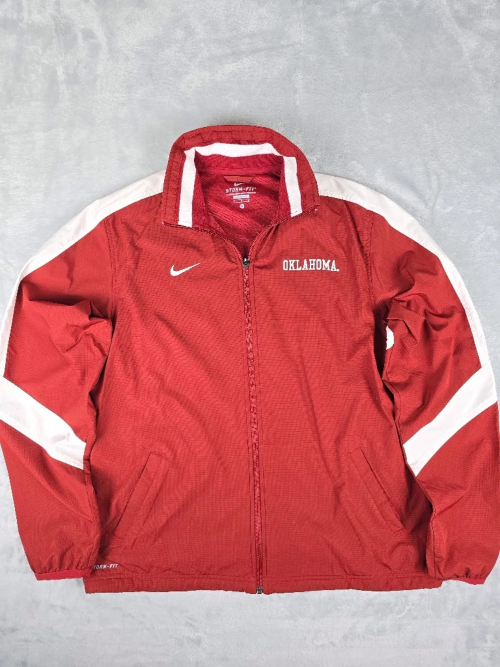 VTG Nike Team Oklahoma Sooners Storm-Fit Full Zip Windbreaker Jacket L